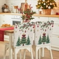 thumbnail image 1 of Christmas Trees Chair Covers Set of 4 Xmas Trees Balls Berry Winter Snowflakes Linen Texture Chair Back Covers Stretch Removable Washable Slipcovers Protector for Dining Room Kitchen Party Decor, 1 of 5