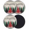 thumbnail image 1 of Christmas Trees Coasters Set of 4, Absorbent Coasters for Drinks, Xmas Snowflake Retro Black White Checkered Coaster for Desk Coffee Table Protection, Home Decor House Warming Gifts 4", 1 of 8