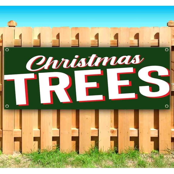 Christmas Trees Customizable 13 oz Banner Heavy-Duty Vinyl Single-Sided With Metal Grommets