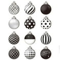 thumbnail image 1 of Christmas Trees Decorations Christmas Ornaments,Black and White Shatterproof Plastic Stripe Dot Christmas Halloween Tree Decorations Modern Hanging Ornaments for Xmas Trees Holiday Decor, 1 of 3