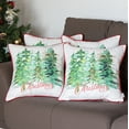 thumbnail image 1 of Decorative Christmas Trees Throw Pillow Cover Set of 4 Square 18" x 18" White & Green for Couch, Bedding, 1 of 6