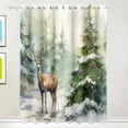 thumbnail image 1 of Christmas Trees Deer Snow Black Out Curtains 84 Inch Length Curtains for Sliding Glass Doors Bedroom Living Room 2 Pack, 1 of 6