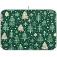 thumbnail image 1 of Christmas Trees Dish Drying Mat for Kitchen Counter, Super Absorbent Reversible Dish Drainer Rack Pad Coffee Bar Mat, 18 x 24 inch, 1 of 7