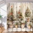 thumbnail image 1 of Christmas Trees Funny Style Shower Curtain for Bathroom Shower Curtain Set with 12 Hooks Waterproof Fabric Bath Curtain for Bathtub Restroom Decor, 72 X 72 in, 1 of 6