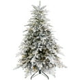 thumbnail image 1 of Christmas Trees HOMCOM 5ft Prelit Snow Flocked Artificial Christmas Tree with Warm White LED Light and 931 Tips, Metal Base, Hinged Realistic Xmas Tree,Artificial Christmas Trees, 1 of 9