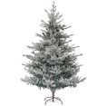 thumbnail image 1 of Homcom 6Ft Nordic Pine Artificial Christmas Tree with 795 Snow Flocked Tips,Foldable Metal Stand,Easy Assembly,Hinged Xmas Tree for Home Office Holiday,Green Plastic Household Supplies Décor, 1 of 9