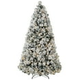 thumbnail image 1 of Christmas Trees HOMCOM 7.5 ft Pre-Lit Artificial Christmas Tree with 500 Clear Lights and 1530 Tips, Snow Flocked Christmas Tree with Metal Stand, Hinged Xmas Tree for Home Office Holiday, Green,Arti, 1 of 9