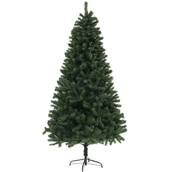 Christmas Trees HOMCOM 7.5ft Artificial Christmas Tree, Xmas Tree with 1346 Branch Tips, Auto Open, Holiday Décor with Steel Base for Home Office, Green,Artificial Christmas Trees