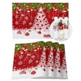 thumbnail image 1 of Christmas Trees Placemats Set of 4 Xmas Ball Green Leaf Winter Snowflake Red Heat Insulation Washable Place Mats, Rustic Non-Slip Table Mats for Dining Table Party Kitchen Decor,13x19 Inch, 1 of 4