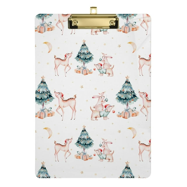 Christmas Trees And Rabbits Clipboard Acrylic Clipboards Standard A4 