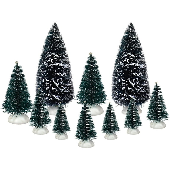 Christmas Trees Set of 10 for Christmas Village Perfect Addition to Your Christmas Indoor Decorations & Holiday Collections
