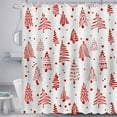 thumbnail image 1 of Christmas Trees Shower Curtain Merry Christmas Red Bathroom Curtain Xmas Winter Polyester Fabric Shower Curtain Set with 12 Hooks, 72x72 Inches, 1 of 6