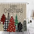 thumbnail image 1 of Christmas Trees Shower Curtain Xmas Farmhouse Bathroom Decor with Hooks Red 72 x 72 Inches, 1 of 7