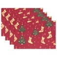 thumbnail image 1 of Christmas Trees Socks 12×18 inch Placemats Heat Resistant Washable Foldable Rectangular Placemats Set Decoration Indoor Outdoor for Kitchen Dining Table 1PC, 1 of 8
