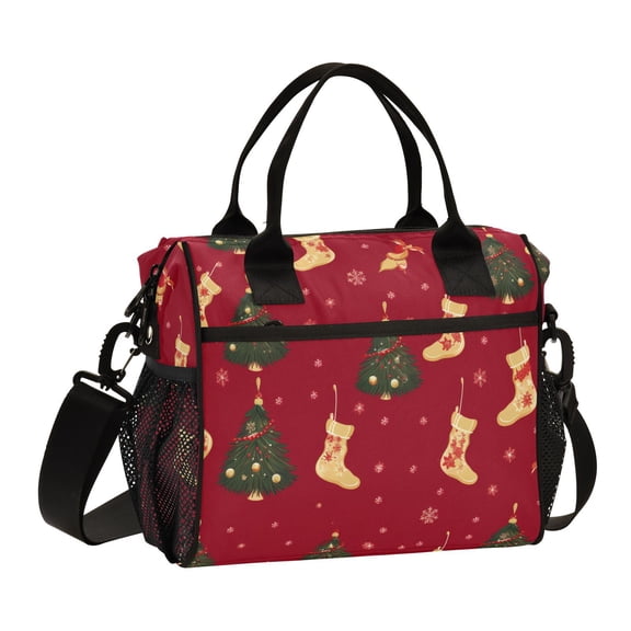Christmas Trees Socks Cooler Bag Lunch Bag Soft Cooler Cooling Tote Insulated Lunch Box for Adult Men Women