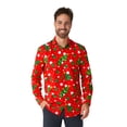 thumbnail image 1 of Suitmeister Men's Shirts Christmas Trees Stars Red - XL Red, 1 of 5