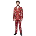 thumbnail image 1 of Suitmeister Men's Suits Christmas Trees Stars Red - XXL Red, 1 of 6