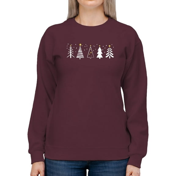 Christmas Trees Sweatshirt Women -Smartprints Designs, Female XX-Large