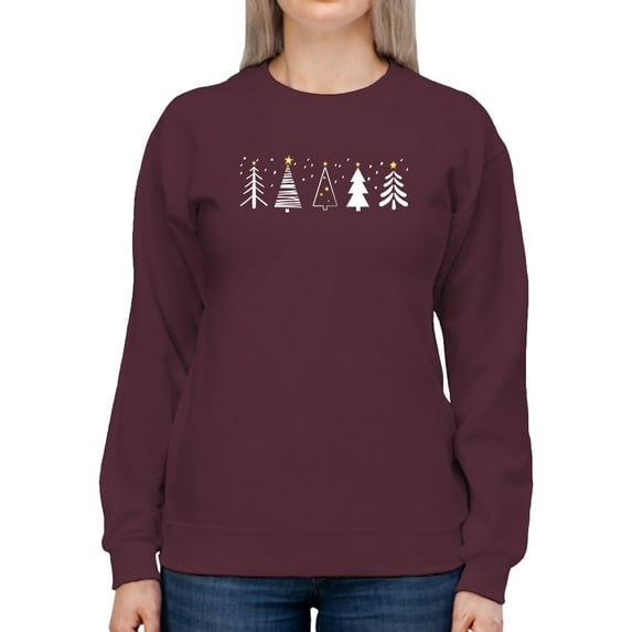 Christmas Trees Sweatshirt Women -Smartprints Designs, Female x-Large