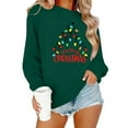 thumbnail image 1 of Christmas Trees Sweatshirt for Women Merry and Bright Christmas Shirts Xmas Holiday Party Long Sleeve Pullover Tops, 1 of 7