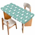 thumbnail image 1 of Christmas Trees Table Cloths for 5 Foot Rectangle Tables, Xmas Snowflakes Winter Pine Tree Green Patio Waterproof Elastic Fitted Tablecloths, Washable Rectangular Table Cover for Camping, 1 of 8