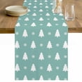thumbnail image 1 of Christmas Trees Table Runner 108 Inches Long Farmhouse Dress Scarves, Xmas Snowflakes Winter Pine Tree Green Dining Tablerunner for Coffee Table/Kitchen Island/Party Décor, 13" x 108", 1 of 8