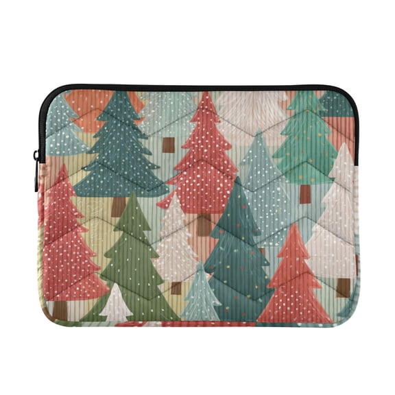 Christmas Trees Whimsical Multicolor Quilted Laptop Protective Cases Computer Sleeves Tablet Bags Briefcases M