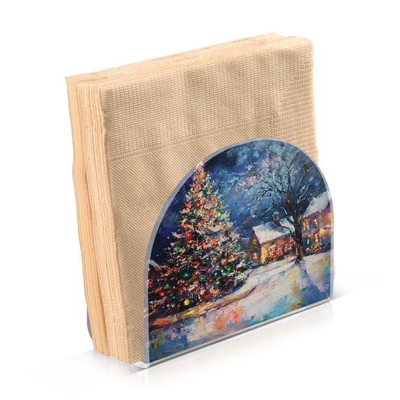 Christmas Trees and Houses Napkin Holders for Tables Napkin Stand Paper Holder Organizer Tabletop Tissue Box Dispenser