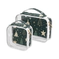 thumbnail image 1 of Christmas Trees and Stars Makeup Bags Set Travel Toiletry Bags Portable Cosmetic Bags Organizer Waterproof 2 Packs, 1 of 7