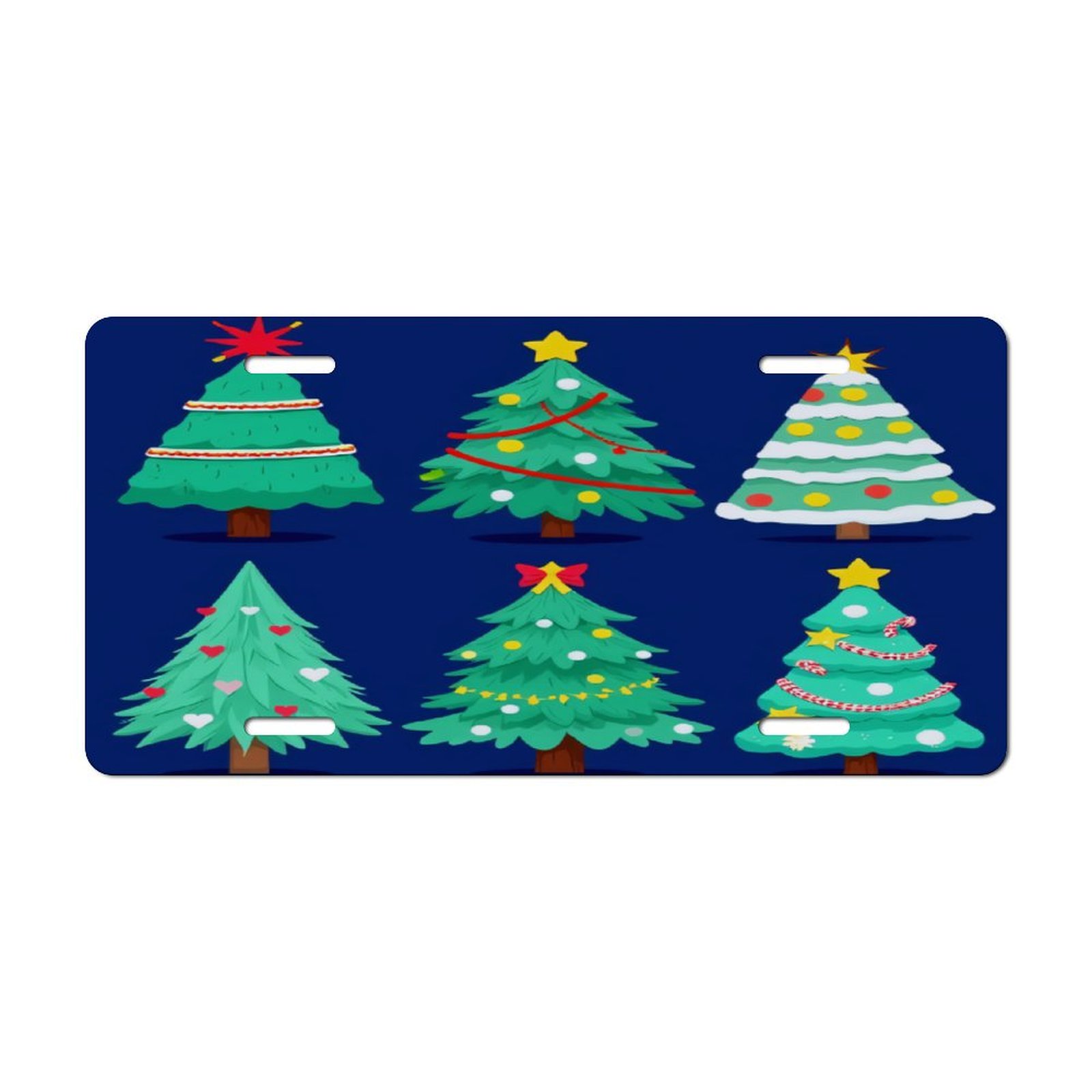 Christmas Trees with Decorations License Plate Lightweight Aluminum ...