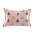 thumbnail image 1 of Christmas Trees with Orange Bows Satin Pillowcase Envelope Design Pillow Covers 1 Pack Standard Size 20" x 26", 1 of 9