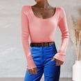 thumbnail image 1 of Christmas Trendy Cream Womens Sweaters Women Solid Color U Neck Knitted Sweater Bottoming Turtleneck Tops Sweaters for Women, 1 of 7
