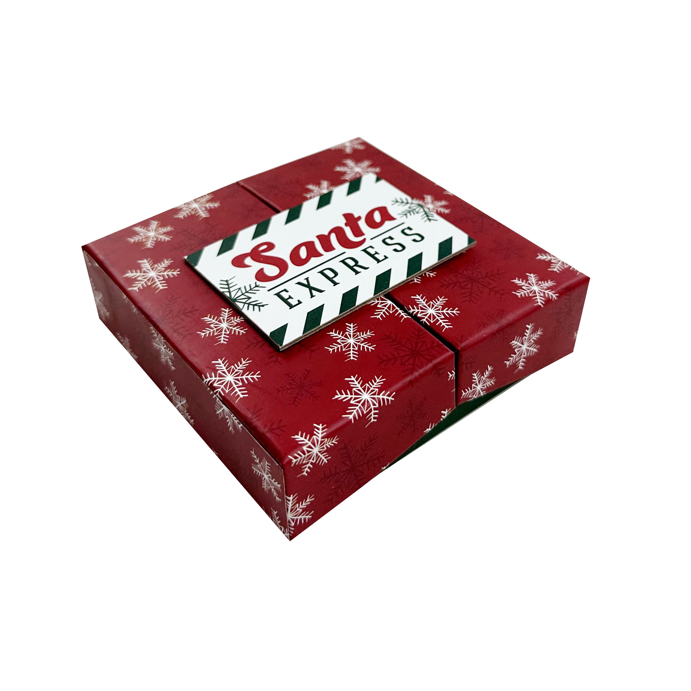 Christmas TriOpen Paper Gift Card Holder Box, Red Santa Express, 3.5in