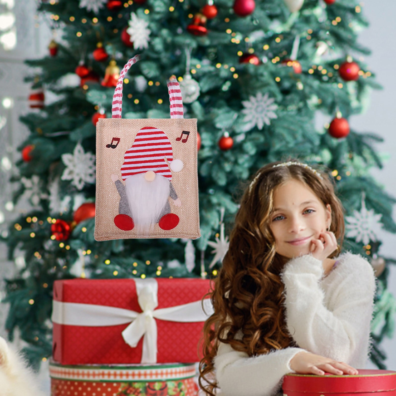 Christmas Trimmings Christmas Decorations Christmas Doll Linen Gift Bag