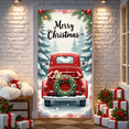 thumbnail image 1 of Christmas Truck Banner with Red Plaid Decorative Wreath for Holiday Party Decoration Outdoor Festivity Winter Celebration, 1 of 9