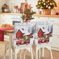 thumbnail image 1 of Christmas Truck Barn Chair Covers Set of 4 Barn Snowman Christmas Tree Dog Cow Chair Back Covers Stretch Removable Washable Slipcovers Protector for Dining Room Kitchen Party Decor, 1 of 5