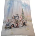 thumbnail image 1 of Christmas Truck Blanket Holiday Farmhouse Truck Colorful Christmas Tree Fannel Blanket White Snow Soft Plush Warm Throw Blanket for Bed Couch Living Room Sofa Chair(50" x 60"), 1 of 5