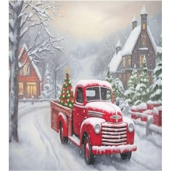 Christmas Truck Dishwasher Magnet Covers for The Front Magnetic Dishwasher Decorative Cover Home Cabinet Decals 23" x 26" Refrigerator Door Decor