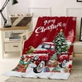 thumbnail image 1 of Christmas Truck Dwarfs Throw Flannel Blanket 50x60In Winter Snowflakes Red Xmas Super Soft Cozy Bed Blanket, Lightweight Plush Fuzzy Bed Throw for Bedroom Sofa Couch Living Room, 1 of 4