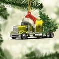 thumbnail image 1 of Christmas Truck Ornaments Set of 5, 2D Plastic Hanging Pendants for Holiday Tree Garland Decoration, Festive Home Party Decor(Gold), 1 of 6
