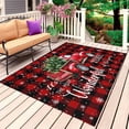 thumbnail image 1 of Christmas Truck Outdoor Rug 5x7 Ft, Non Slip Washable Area Rug, Red Black Buffalo Plaid Xmas Tree Snowflakes Patio Rugs Carpet Runner, Large Floor Mat for Indoor/Outdoor Deck Porch Camping, 1 of 8