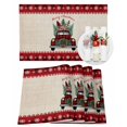 thumbnail image 1 of Christmas Truck Placemats Set of 2 Xmas Car Pine Tree Snow Retro Linen Red Plaid Heat Insulation Washable Place Mats, Rustic Non-Slip Table Mats for Dining Table Party Kitchen Decor,13x19 Inch, 1 of 4