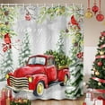 thumbnail image 1 of Christmas Truck Shower Curtain, Xmas Trees Red Birds Snowflake Winter Waterproof Fabric Shower Curtains with 12 Hooks, Bathroom Curtain Set for Bathroom Accessories Decor, 48 x 72 Inches, 1 of 9