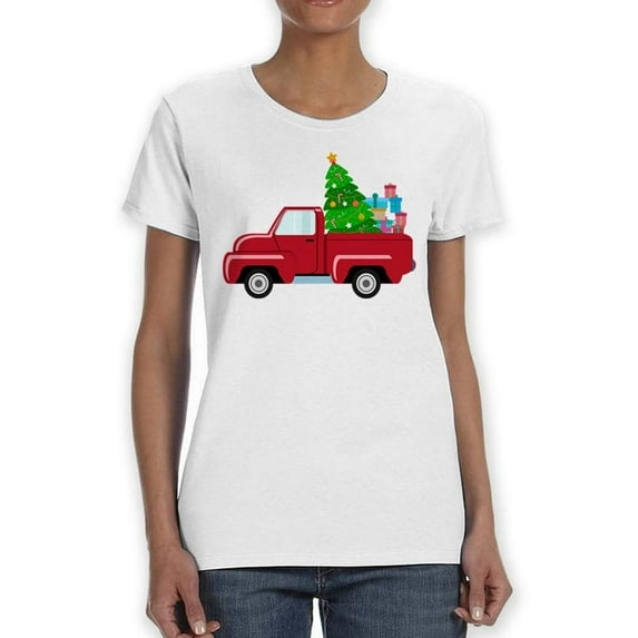 Christmas Truck T-Shirt Women -SPIdeals Designs, Female Medium