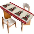 thumbnail image 1 of Christmas Truck Table Cloths for 8 Foot Rectangle Tables, Winter Pine Tree Xmas Snowflake Plaid on Linen Patio Waterproof Elastic Fitted Tablecloths, Washable Rectangular Table Cover for Camping, 1 of 8