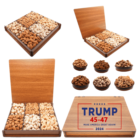 July 4th Food, Trump Vance Food Presents for Dad, Mixed Nuts, Snack Boxes, Secret Garden's