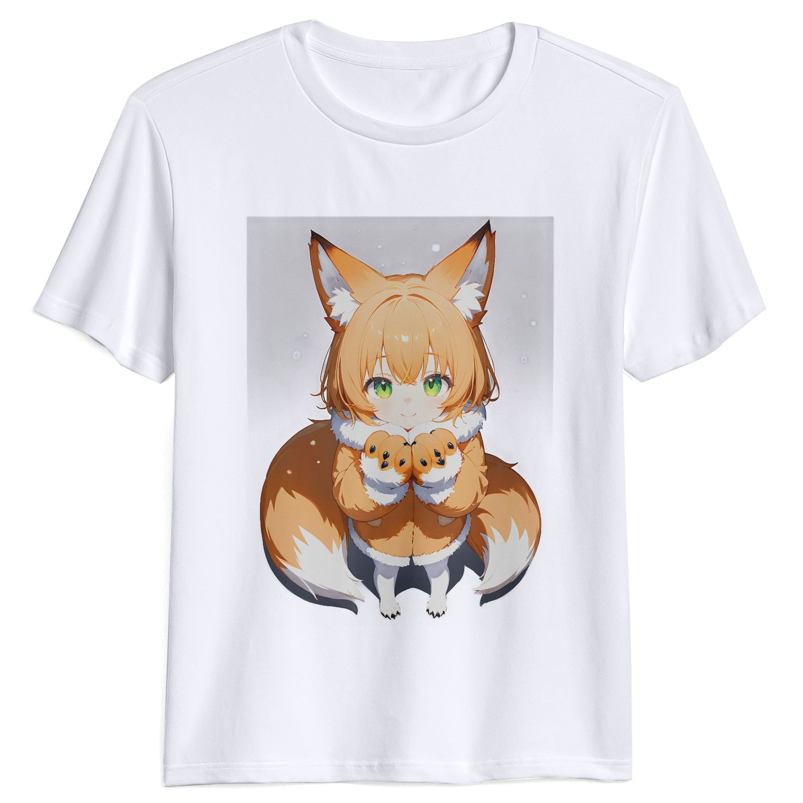 Christmas Tshirt Adorable Fox Character Cartoon Short Sleeve T Shirts