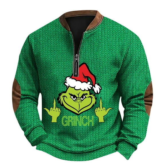 Christmas Tshirt Funny Novelty Christmas Graphic Print Sweatshirt Green S