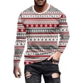 thumbnail image 1 of Christmas Tshirt Men Long Sleeve Vintage Snowflake Graphic Pajamas Tee Basic Crew Neck Casual Slim Fit Fall Winter Family Xmas Gift Mens T-Shirts Pink XL, 1 of 5