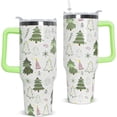 thumbnail image 1 of Christmas Tumbler 40 oz With Handle and Straw - Xmas Coffee Travel Mug, Stainless Steel Insulated Cup - Christmas Tree Decor Gifts for Women, 1 of 6